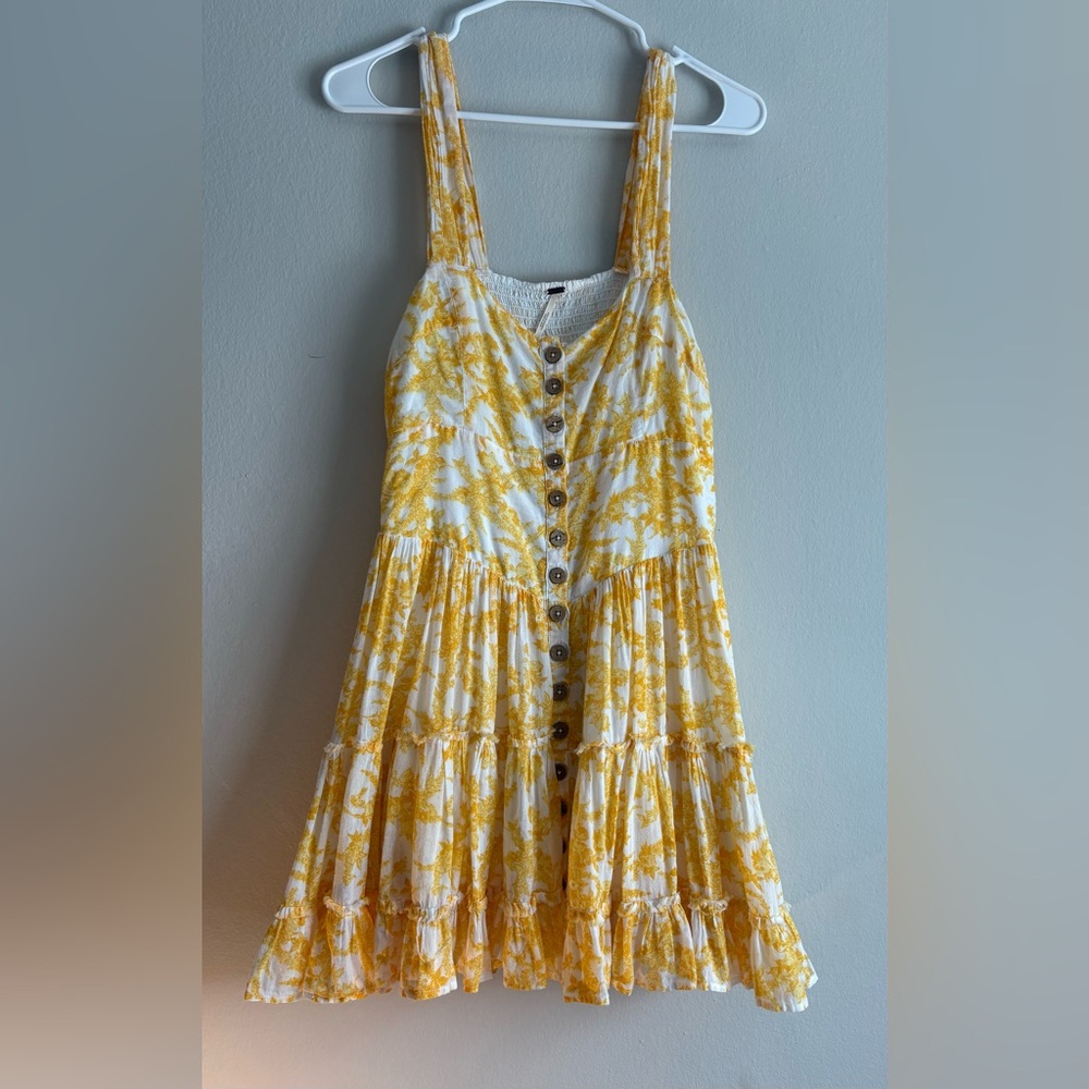 Free People Yellow Button Down Sundress